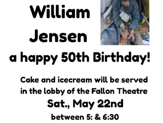 Announcement - Will Jensen 50th Birthday Reception