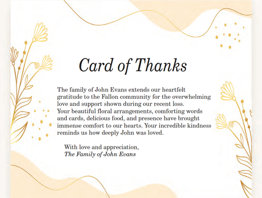 Card of Thanks