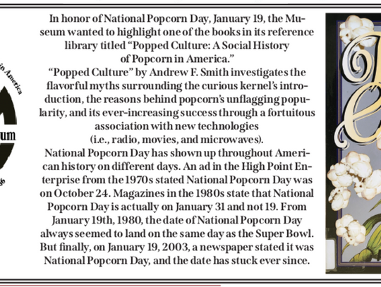 Churchill County Musuem Tidbit: Did You Know January 19 is National Popcorn Day, January 19?