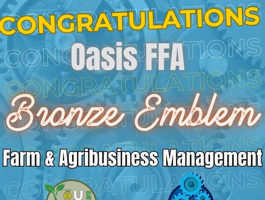 Congratulations to Oasis and CCHS FFA Students for National Honors