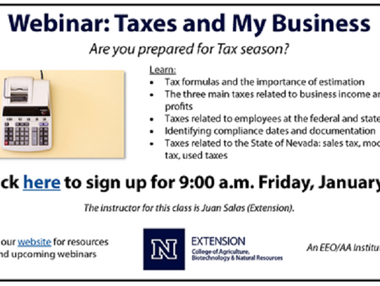 Extension Hosts "Taxes and My Business" Friday