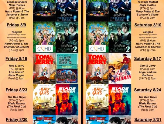 Fallon Community Theatre's Movies & More - August Kicks Off with Big Adventures