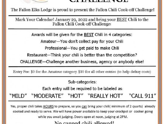 Fallon Elks Bring Back Their Chili Cook-off Challenge