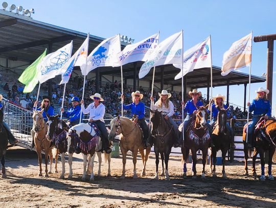 Fallon Fillies Flag Team Present at de Goyler Rodeo