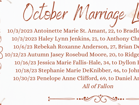 Marriage Licenses October