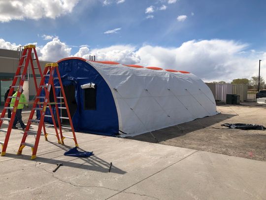 Preparing for COVID-19 By Erecting Triage Tents at Banner Churchill Hospital