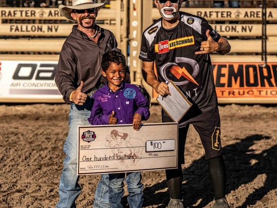 Two Night Mutton Busting Winner at Fallon PRCA Rodeo
