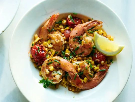 What’s Cooking in Kelli’s Kitchen - Summer Shrimp Scampi with Tomatoes and Corn