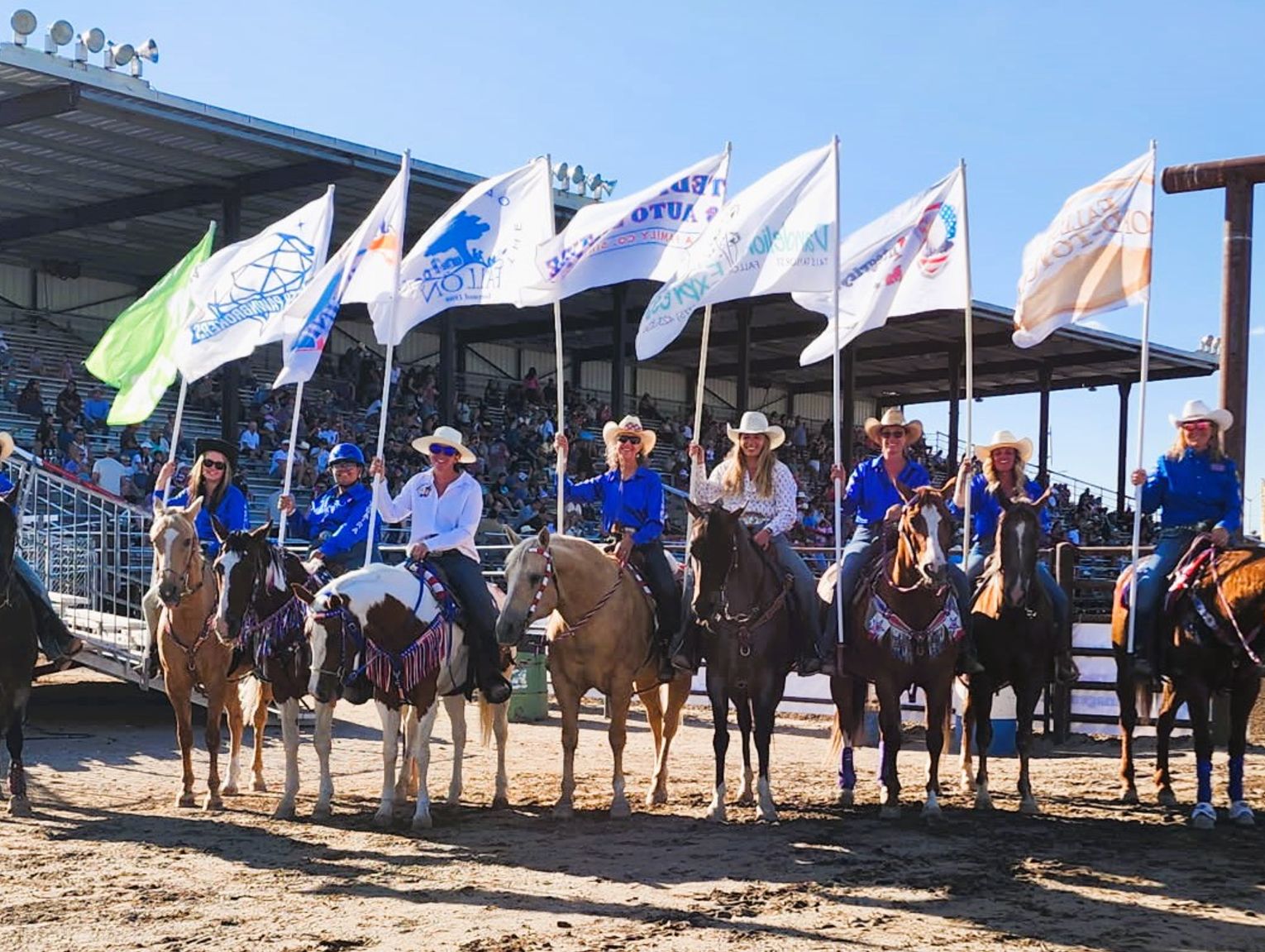 Fallon Fillies Flag Team Present at de Goyler Rodeo