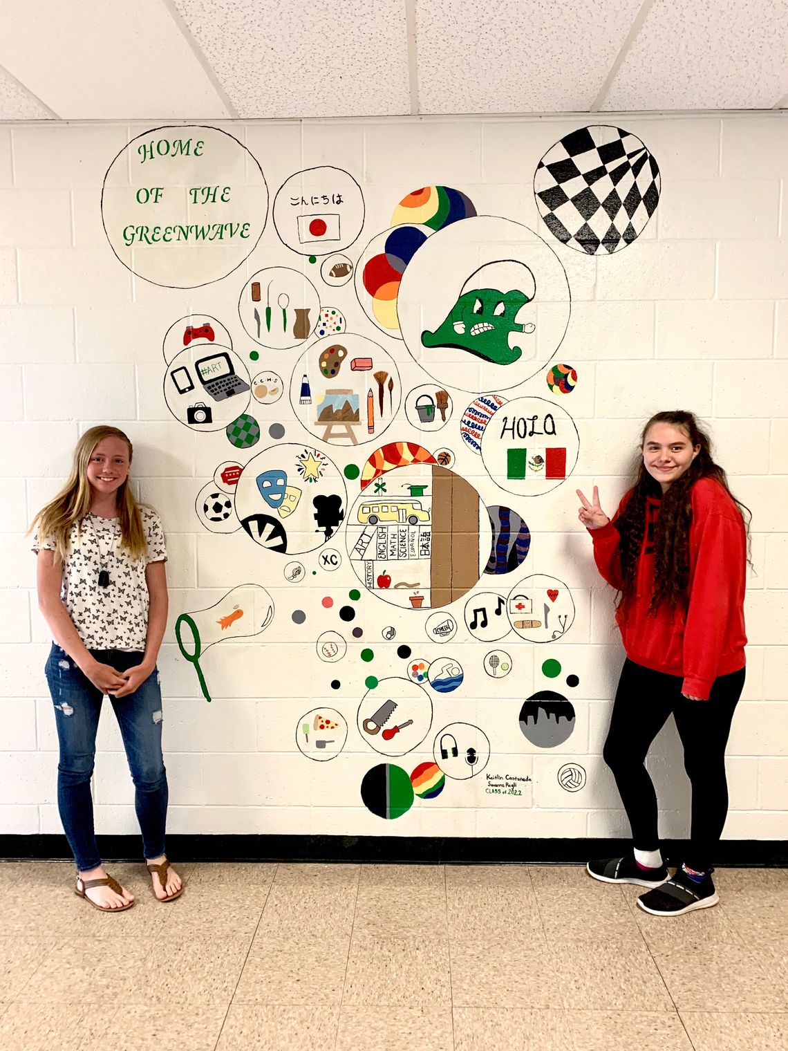 Bubble Mural created by Kaitlin Castañeda and Savanna Regli