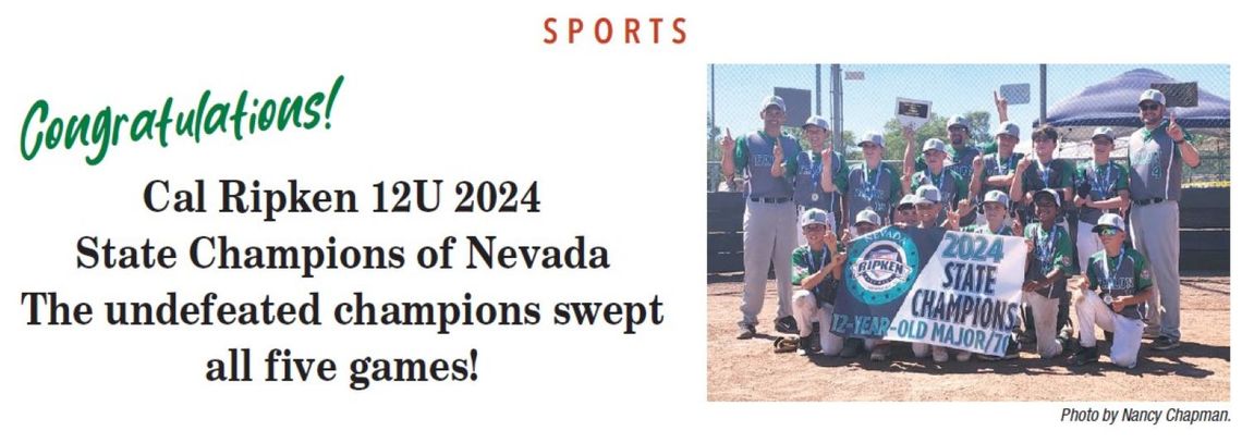 Cal Ripken 12U 2024 State Champions of Nevada