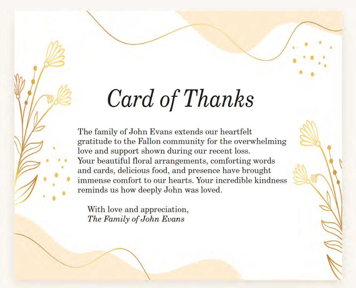 Card of Thanks Card of Thanks