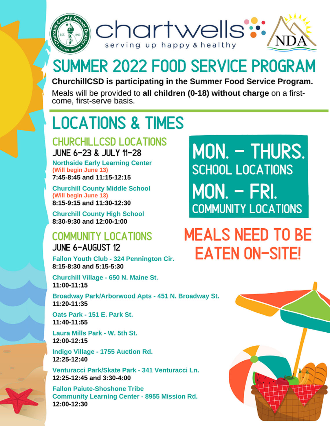 CCSD Serving Summer Meals