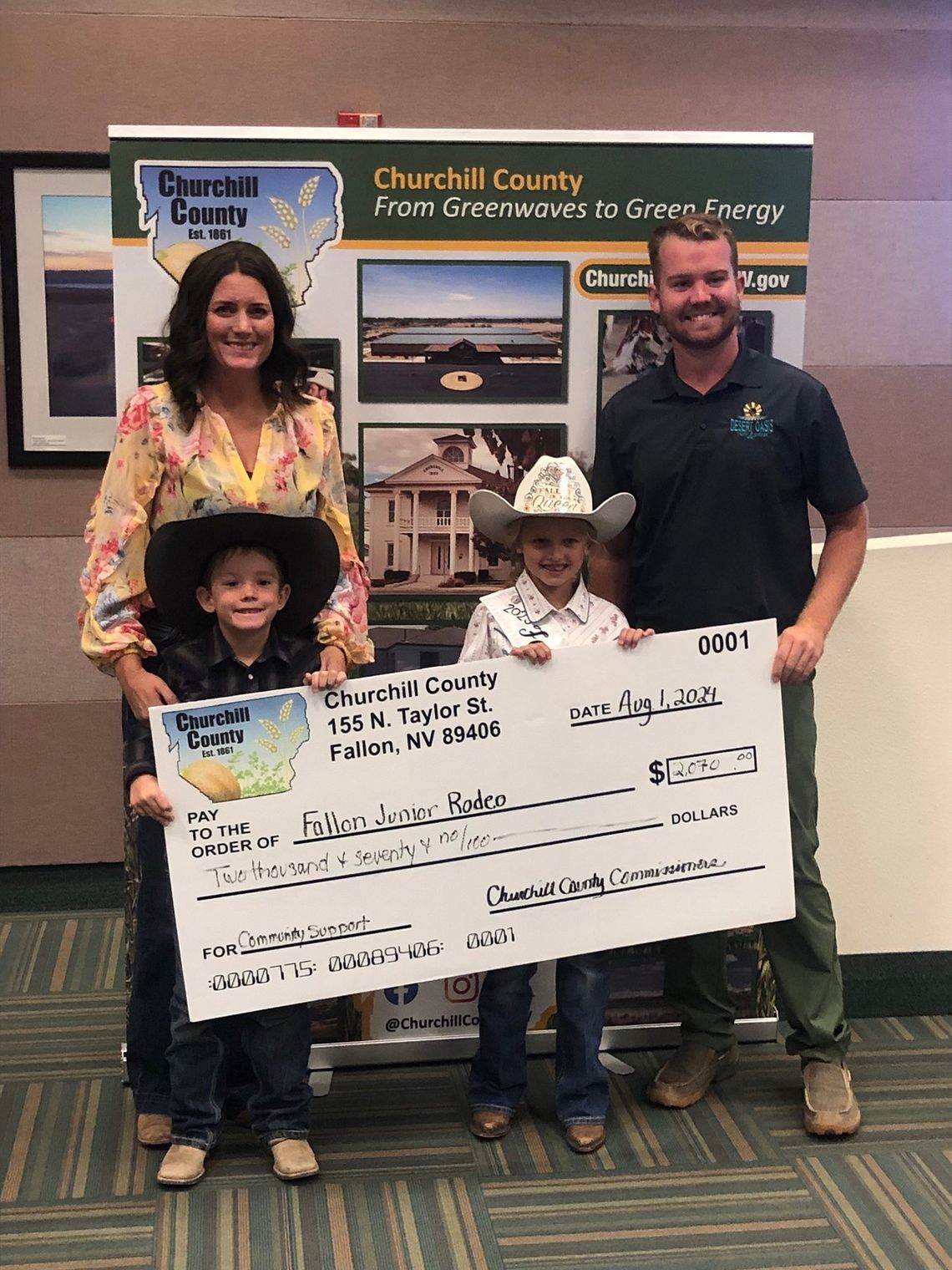 County Donates to Fallon Junior Rodeo