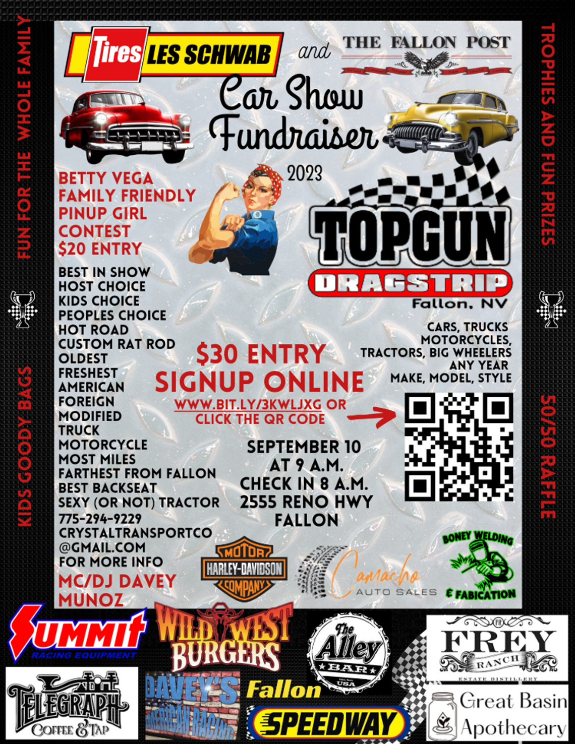  Don't Miss Our Top Gun Dragstrip Car Show Fundraising Event Sept. 10