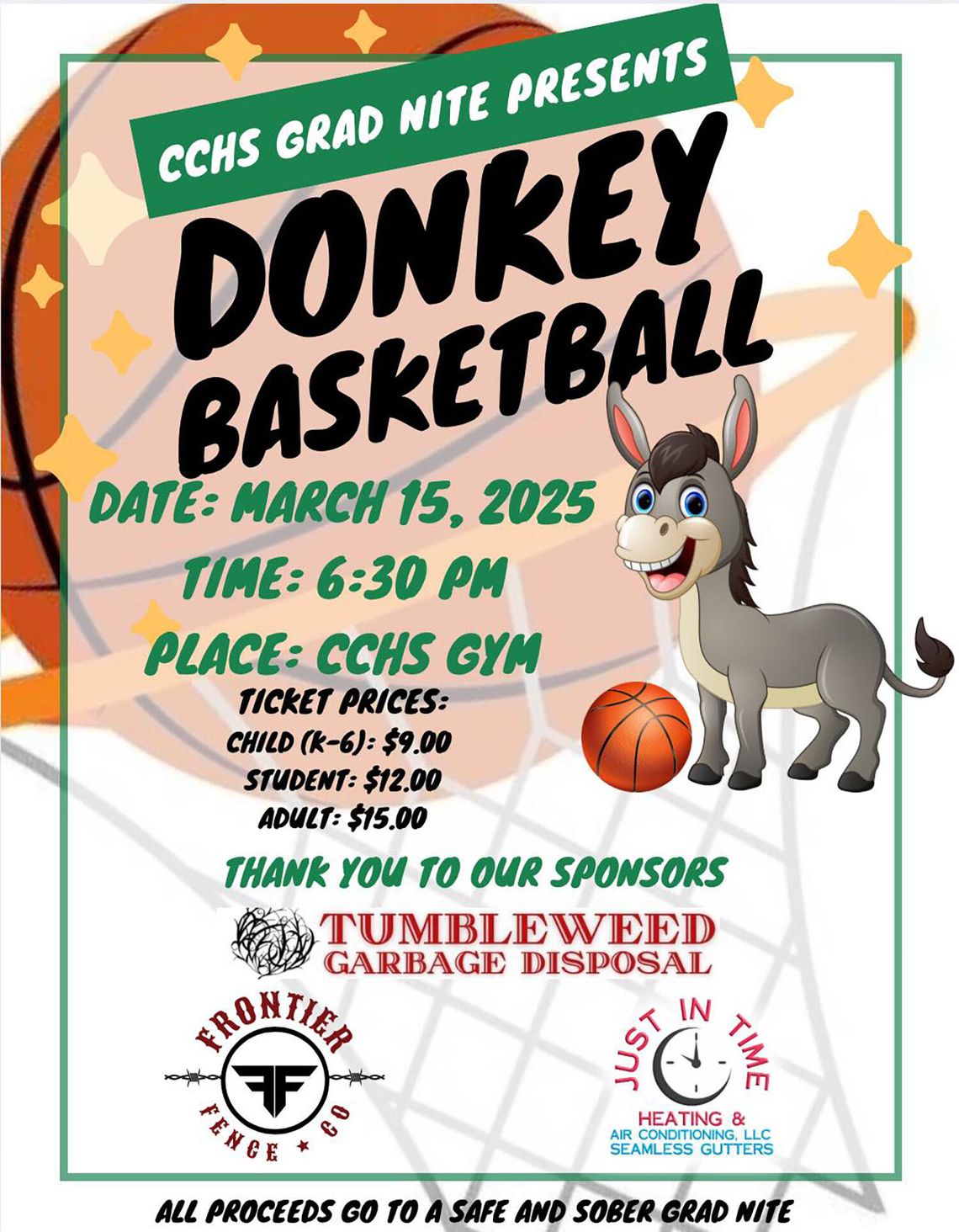 Donkey Basketball Returns to CCHS for Grad Nite Fundraiser