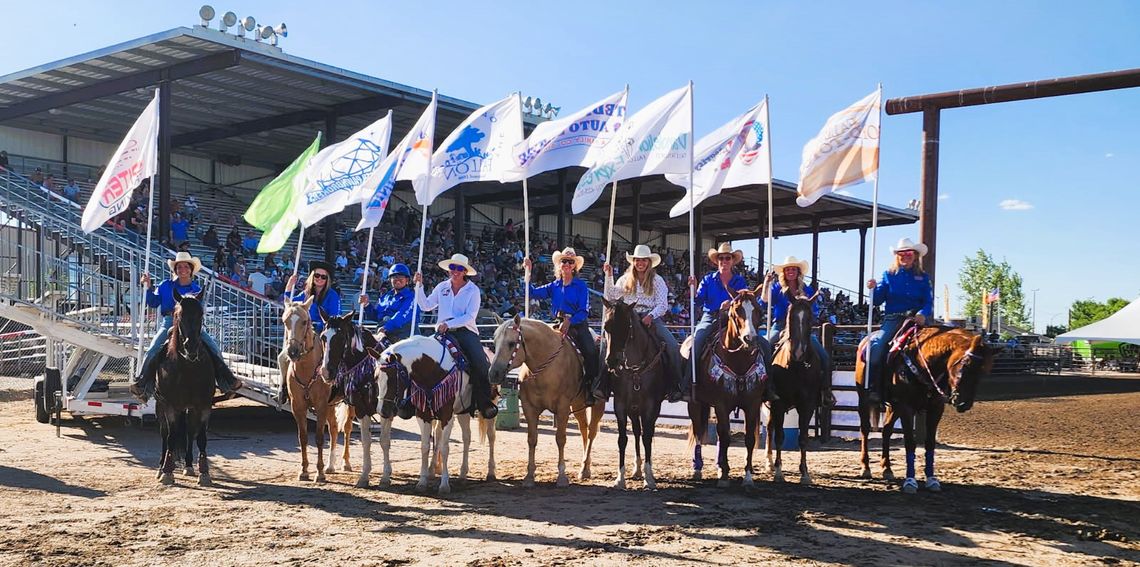Fallon Fillies Flag Team Present at de Goyler Rodeo