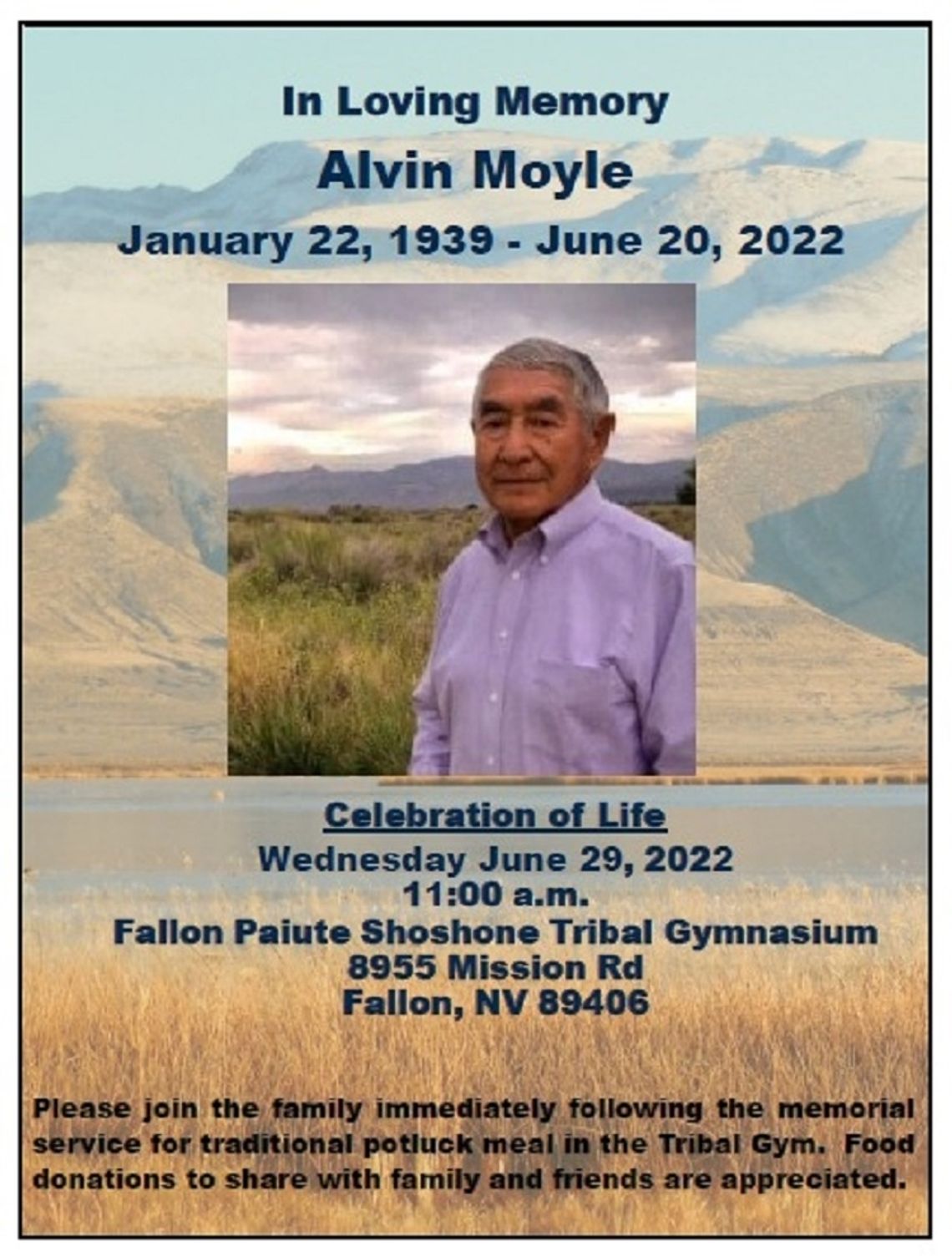 Fallon Tribe Announces the Passing of Former Chairman Alvin Moyle