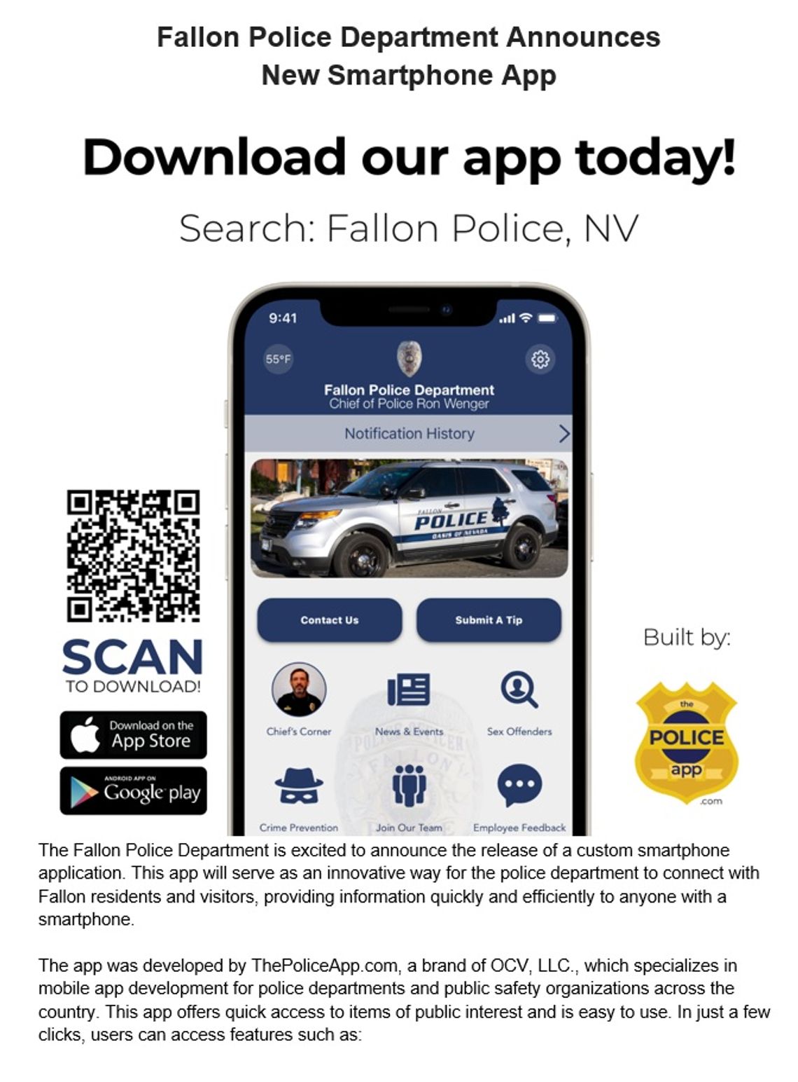 Fallon Police Department Announces New Smartphone App