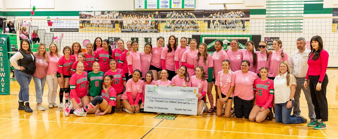 Greenwave Volleyball Sweeps Pink Out Night
