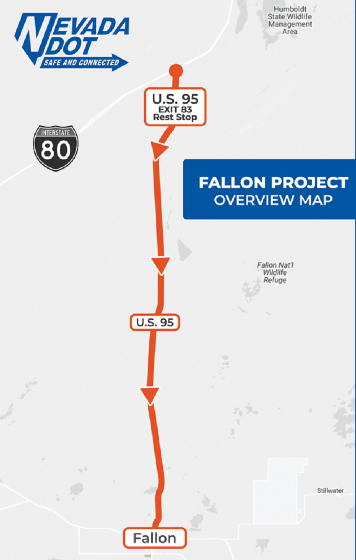 Lane Reductions Begin As NDOT Resurfaces U.S. 95 North of Fallon