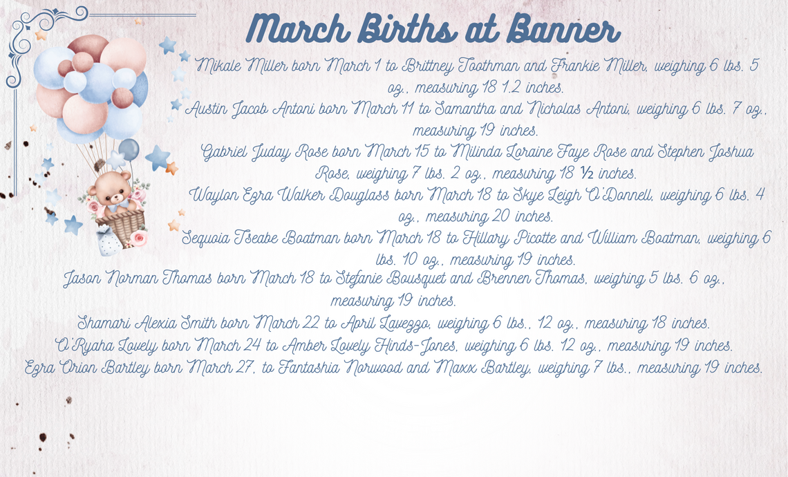 March Births at Banner Hospital