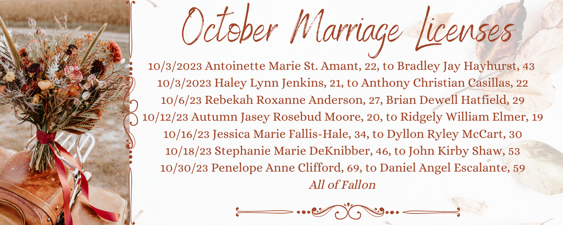 Marriage Licenses October