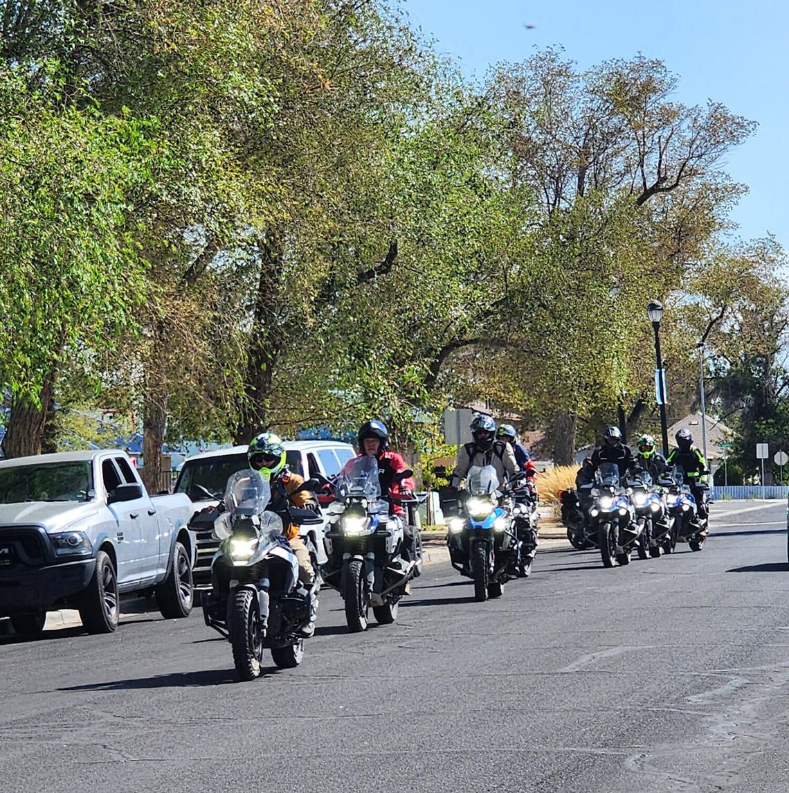 Motorcycle Tour Group Taking a Break