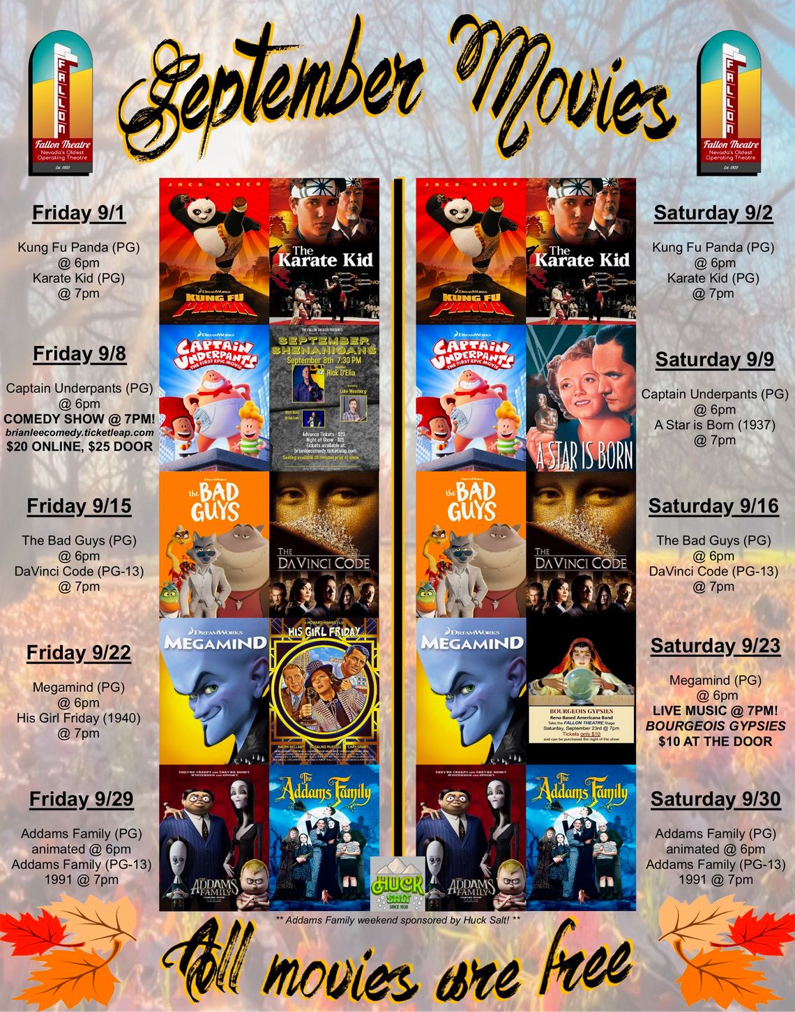 Movies & More Sept 22-23