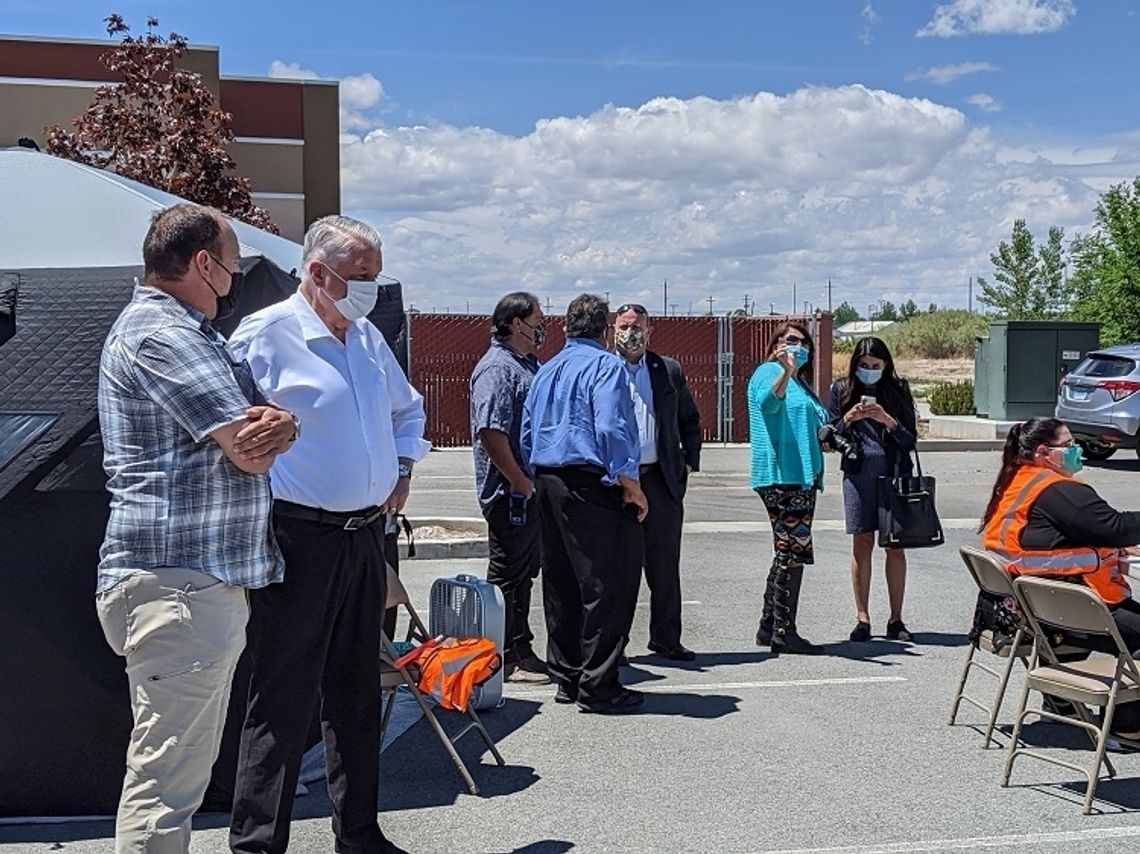 Sisolak visits Fallon Tribal Health Center vaccination pod, small businesses