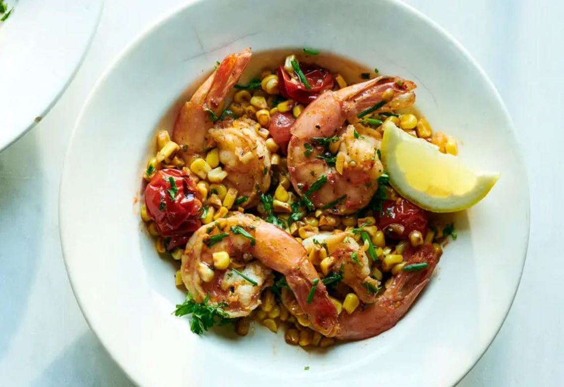 What’s Cooking in Kelli’s Kitchen - Summer Shrimp Scampi with Tomatoes and Corn