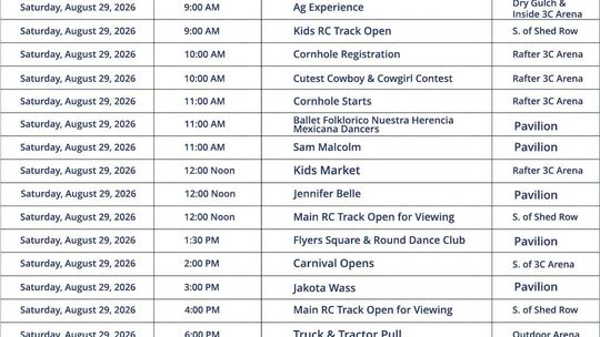 Cantaloupe Festival Saturday Schedule