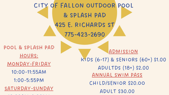 Outdoor Pool & Splash Pad Summer Hours