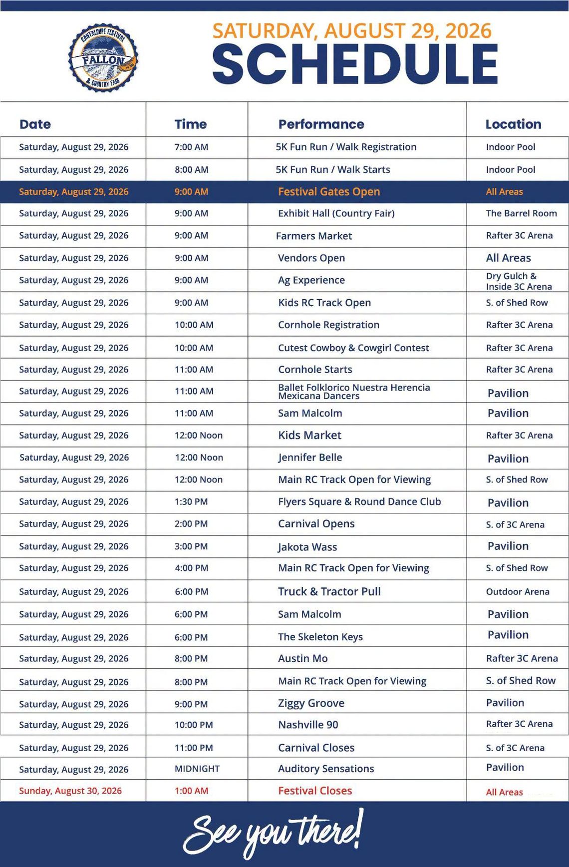 Cantaloupe Festival Saturday Schedule
