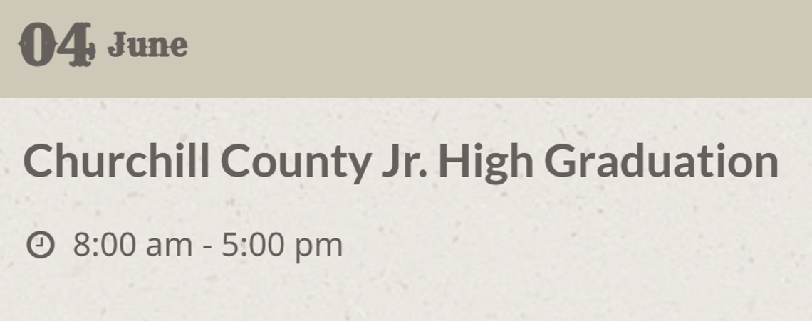 Churchill County Junior High Graduation