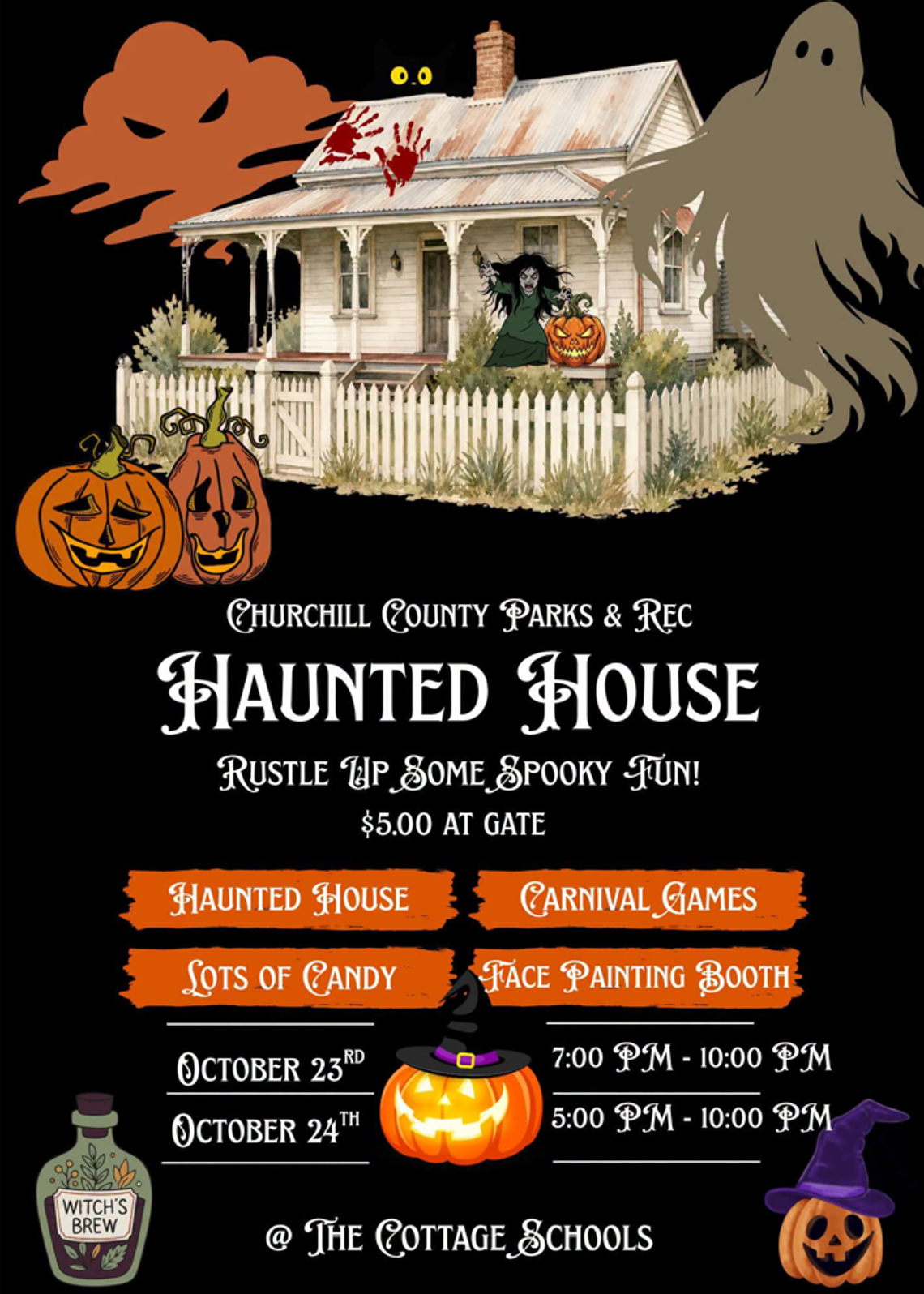 Churchill County Parks and Recreation Haunted House Oct. 24 Churchill County Parks and Recreation Haunted House Oct. 24