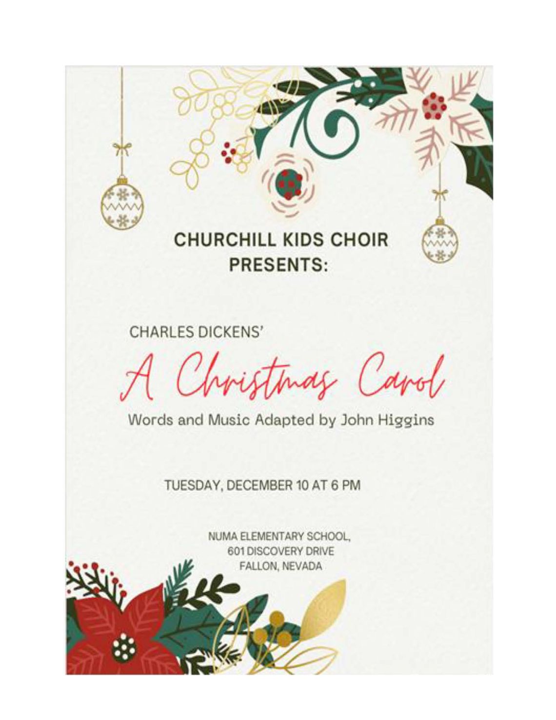 Churchill Kids Choir Presents "A Christmas Carol"