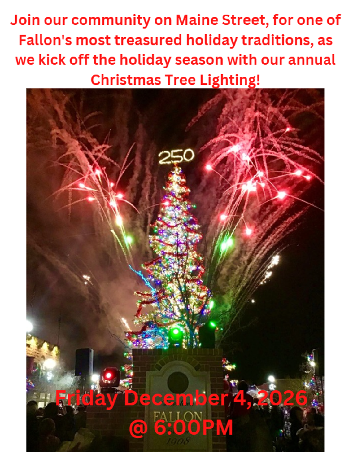 Fallon Christmas Tree Lighting