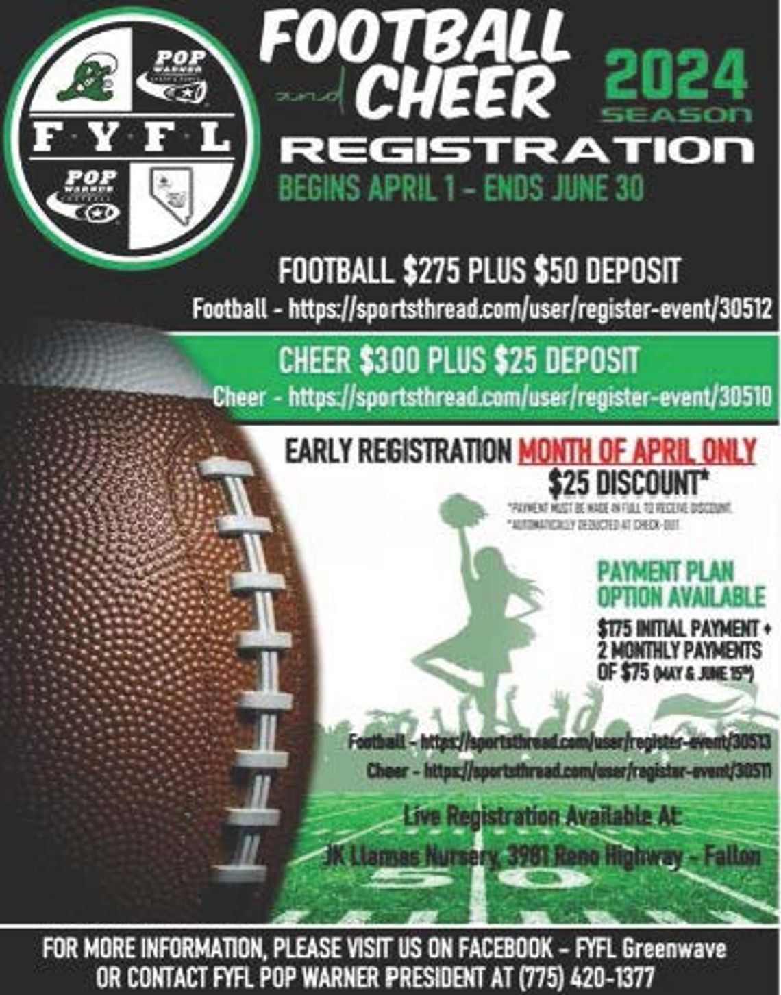 FYFL Football and Cheer Registration