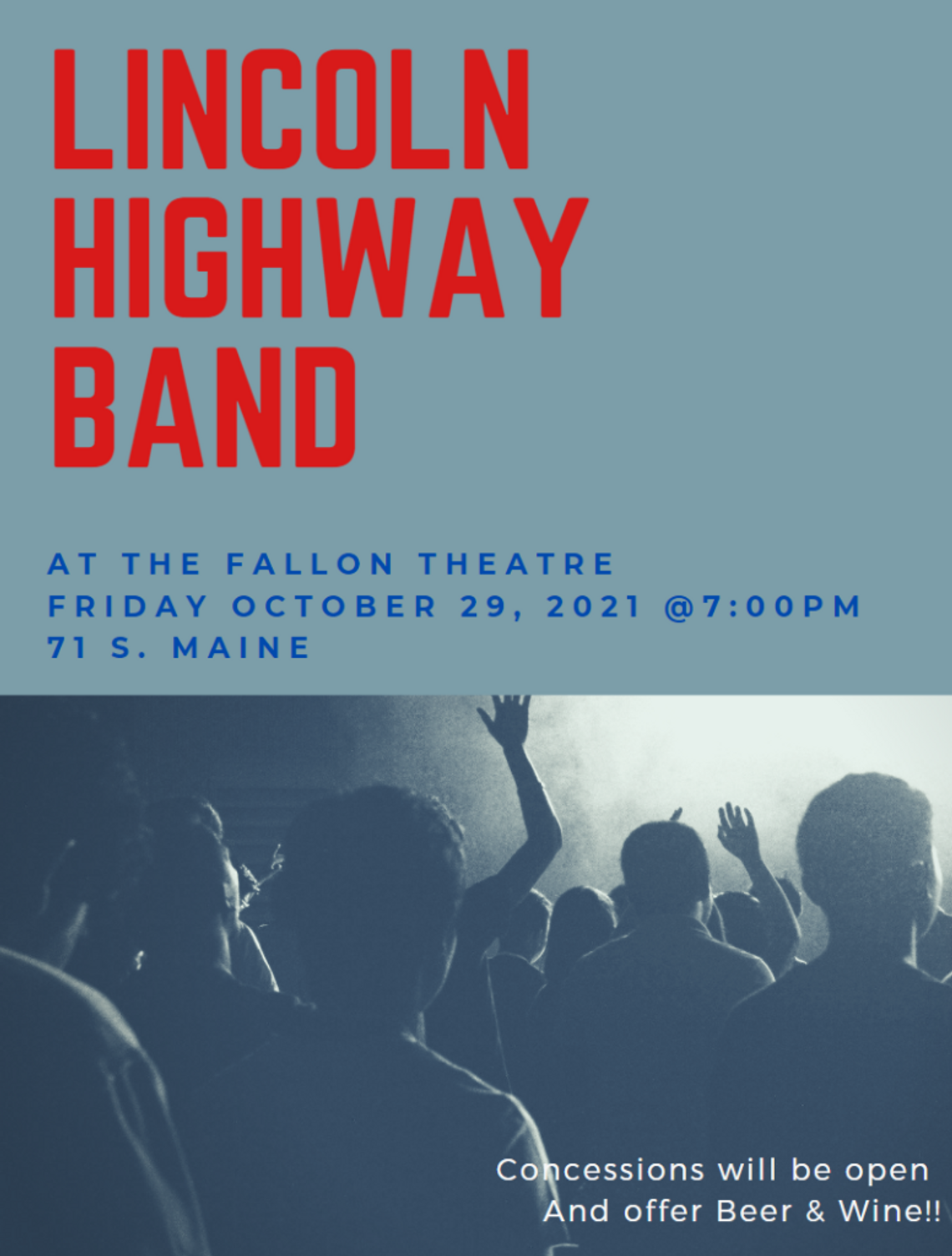 Lincoln Highway Band at the Fallon Theatre