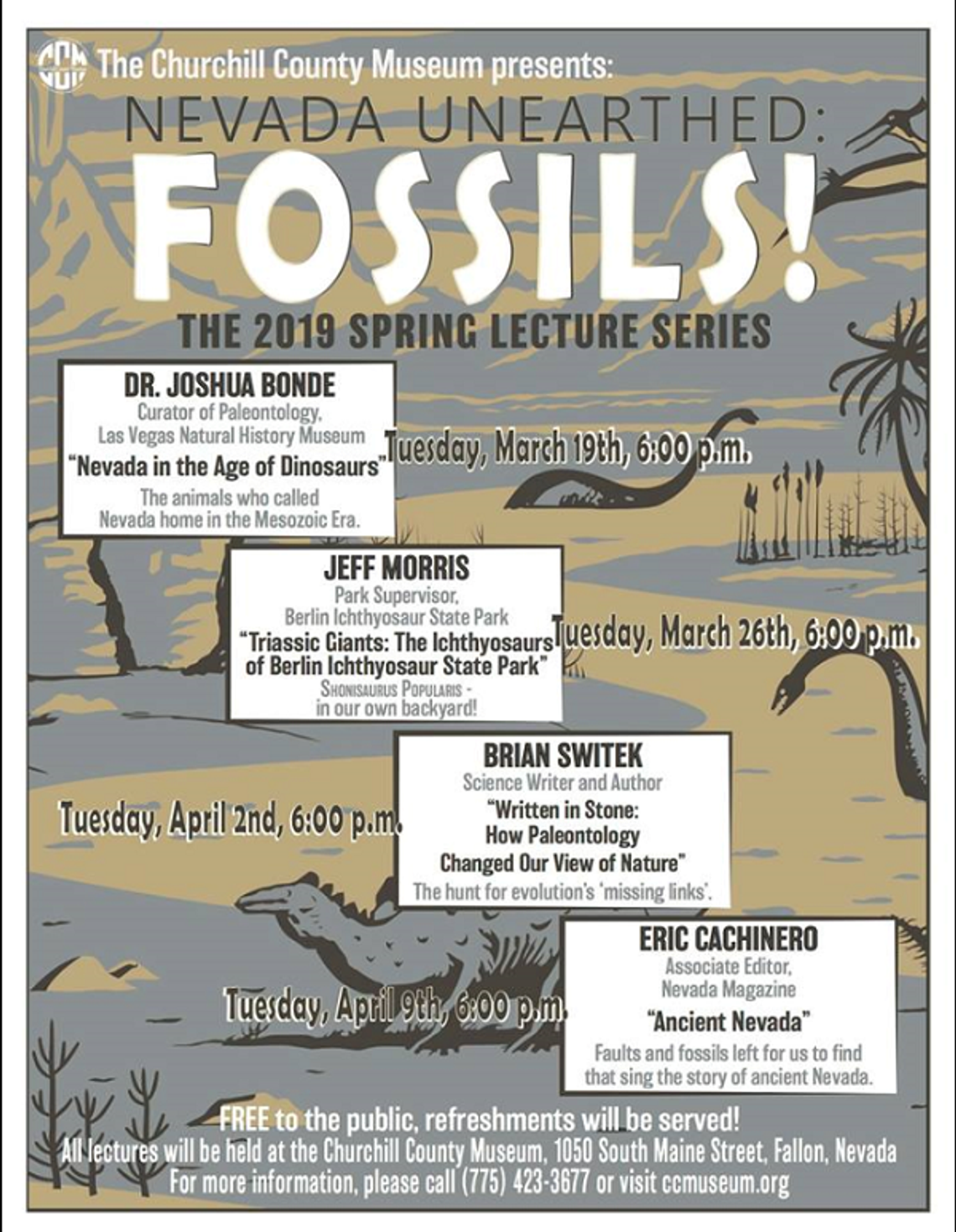 Nevada Unearthed: Fossils! The 2019 Spring Lecture Series