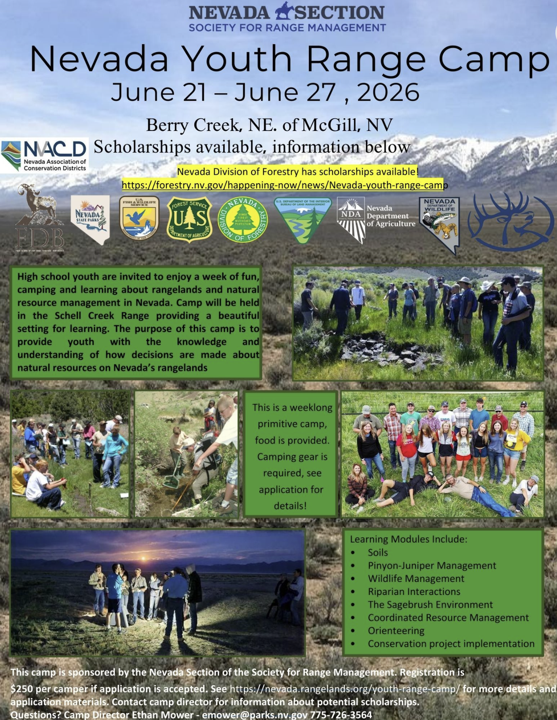 Nevada Youth Range Camp : June 21 - June 27, 2026 Nevada Youth Range Camp : June 21 - June 27, 2026