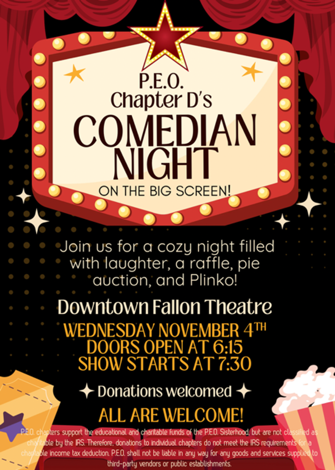P.E.O. Chapter D’s Comedian Night