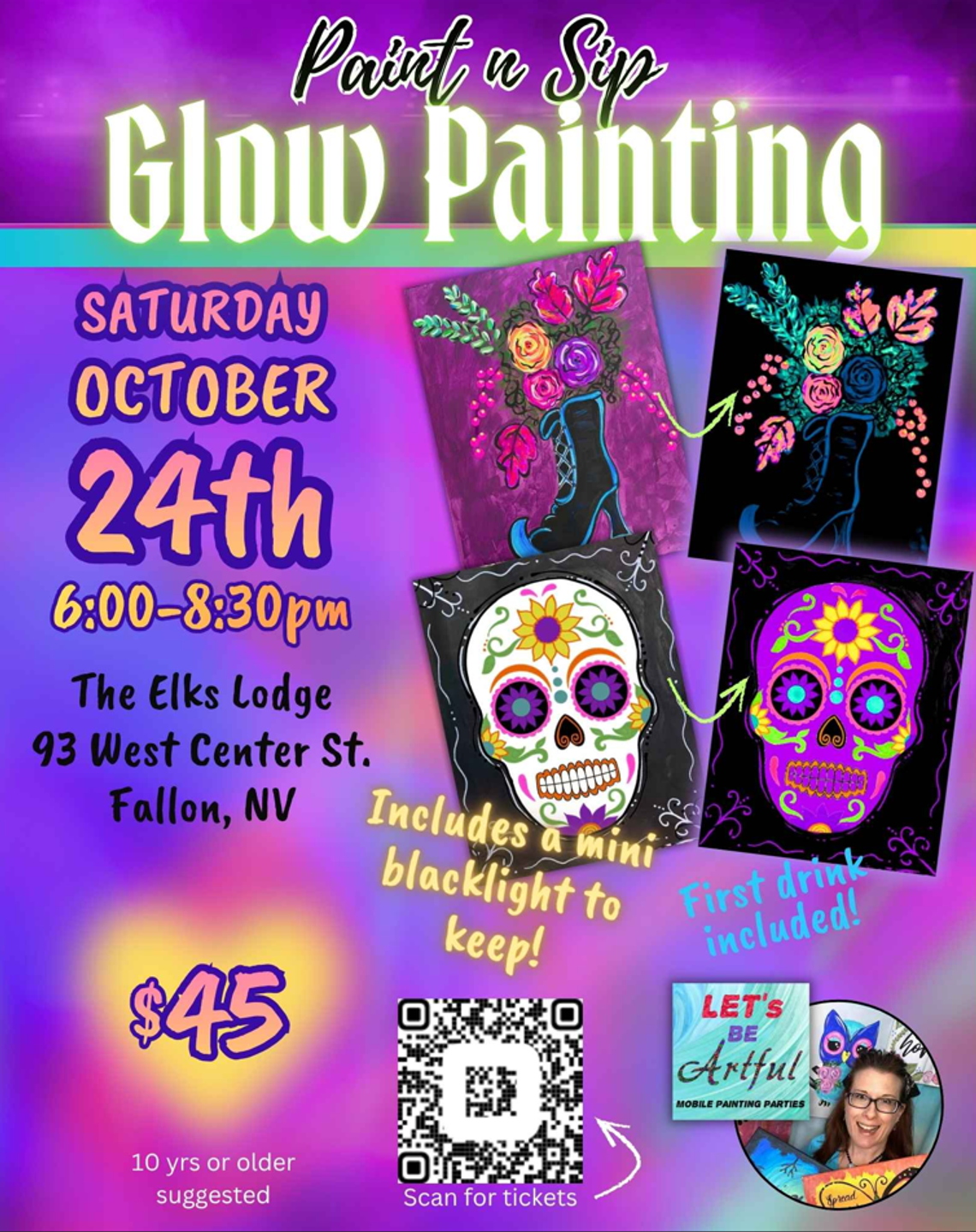 Paint and Sip Glow Painting Paint and Sip Glow Painting