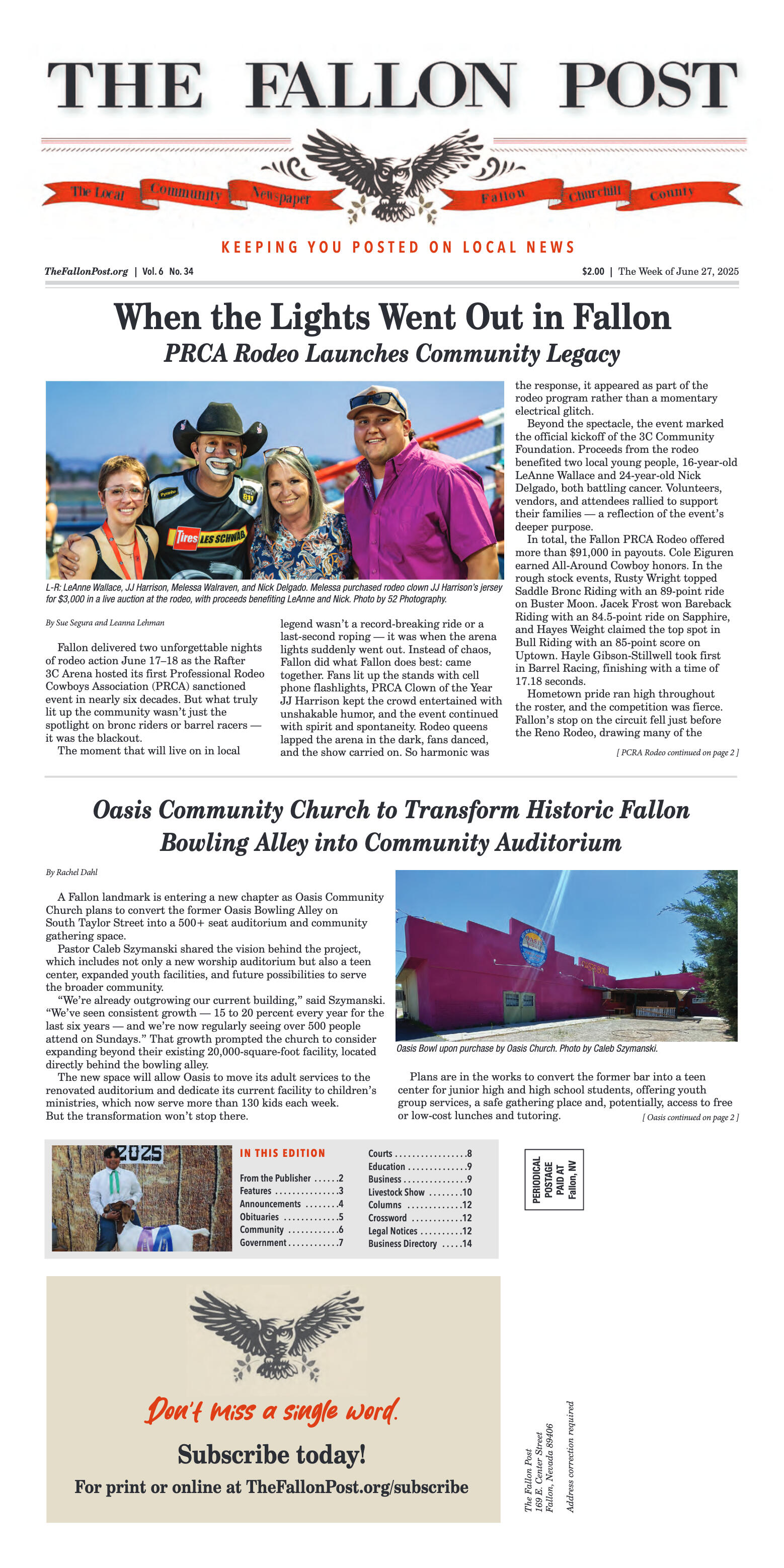 June 27, 2025 -When the Lights Went Out in Fallon PRCA Rodeo Launches ...