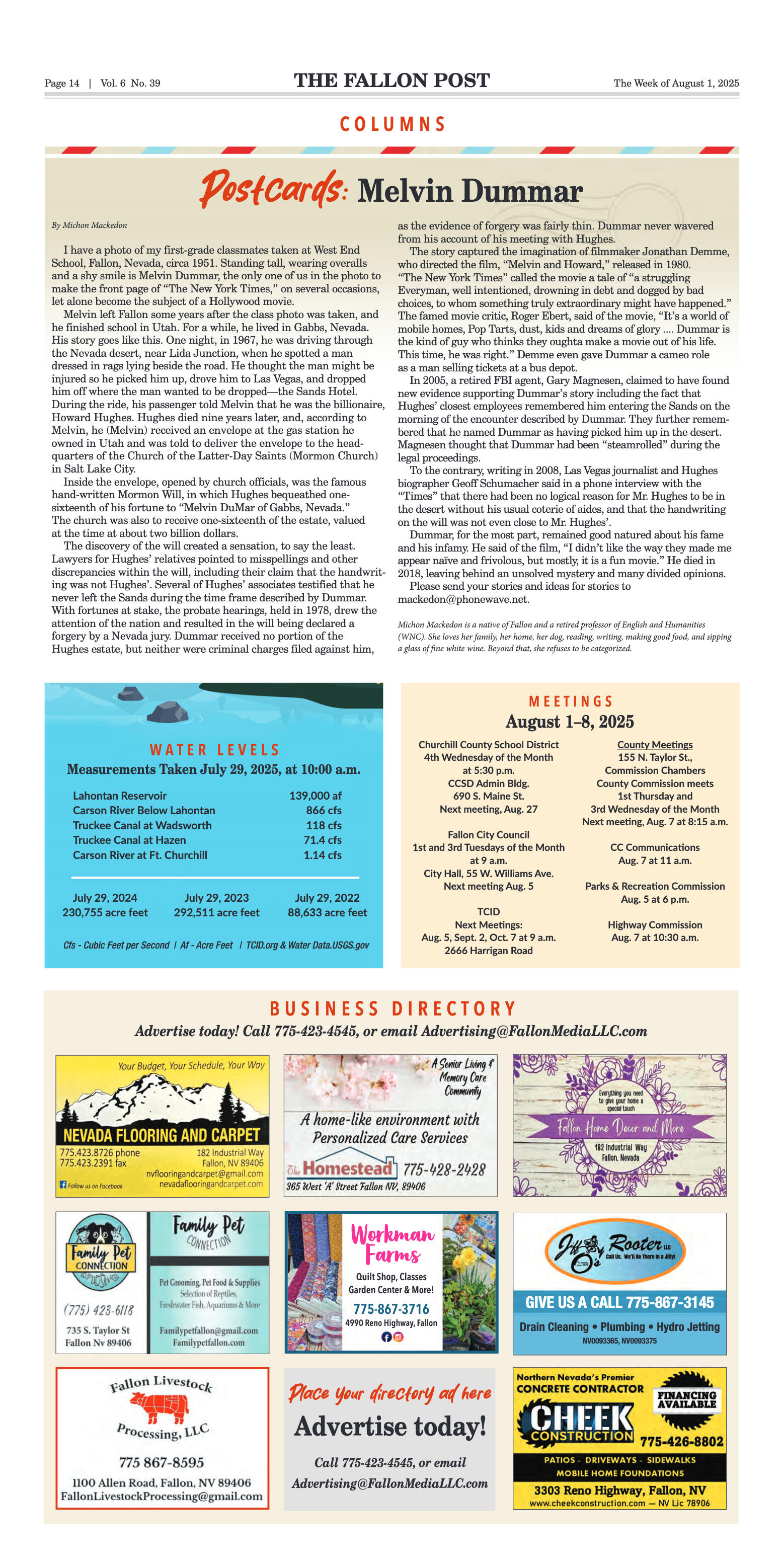 August  1, 2025 -BLM Approves Lahontan Wild Horse  - page 14