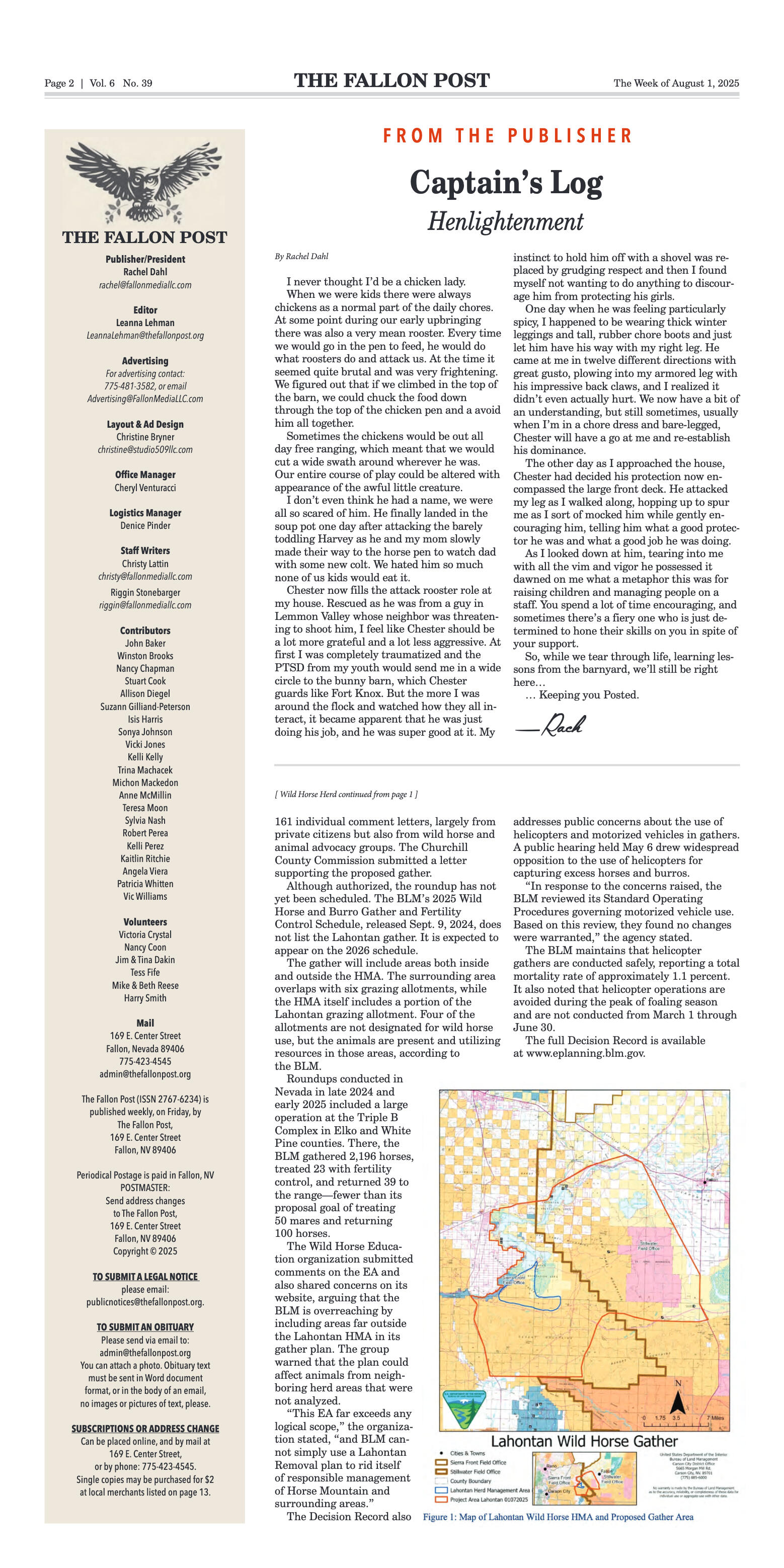August  1, 2025 -BLM Approves Lahontan Wild Horse  - page 2