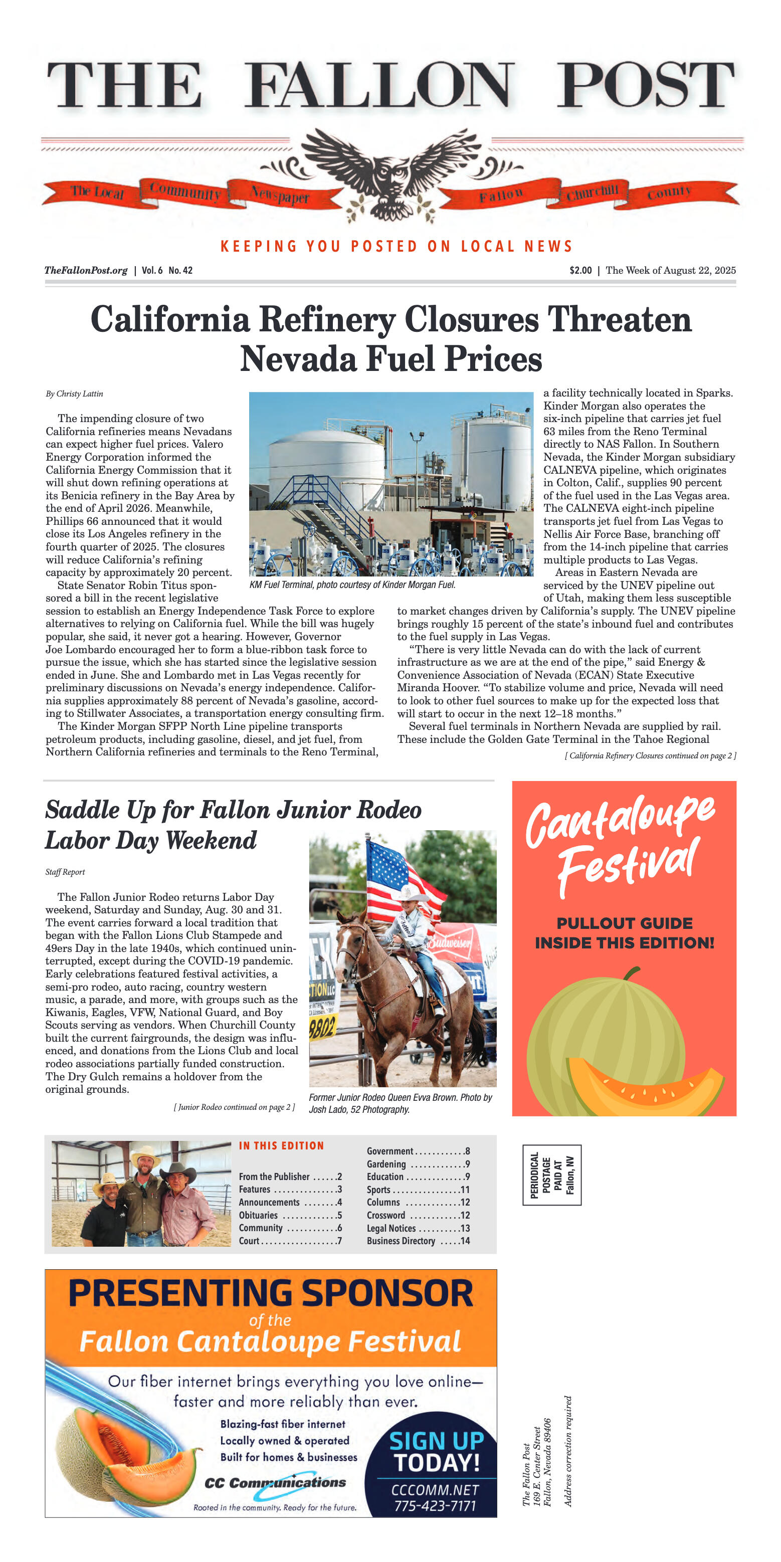 August 25, 2025 -California Refinery Closures Thre - page 1