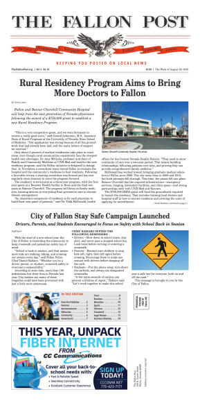 August 29, 2025 - Rural Residency Program Aims to  - page 1