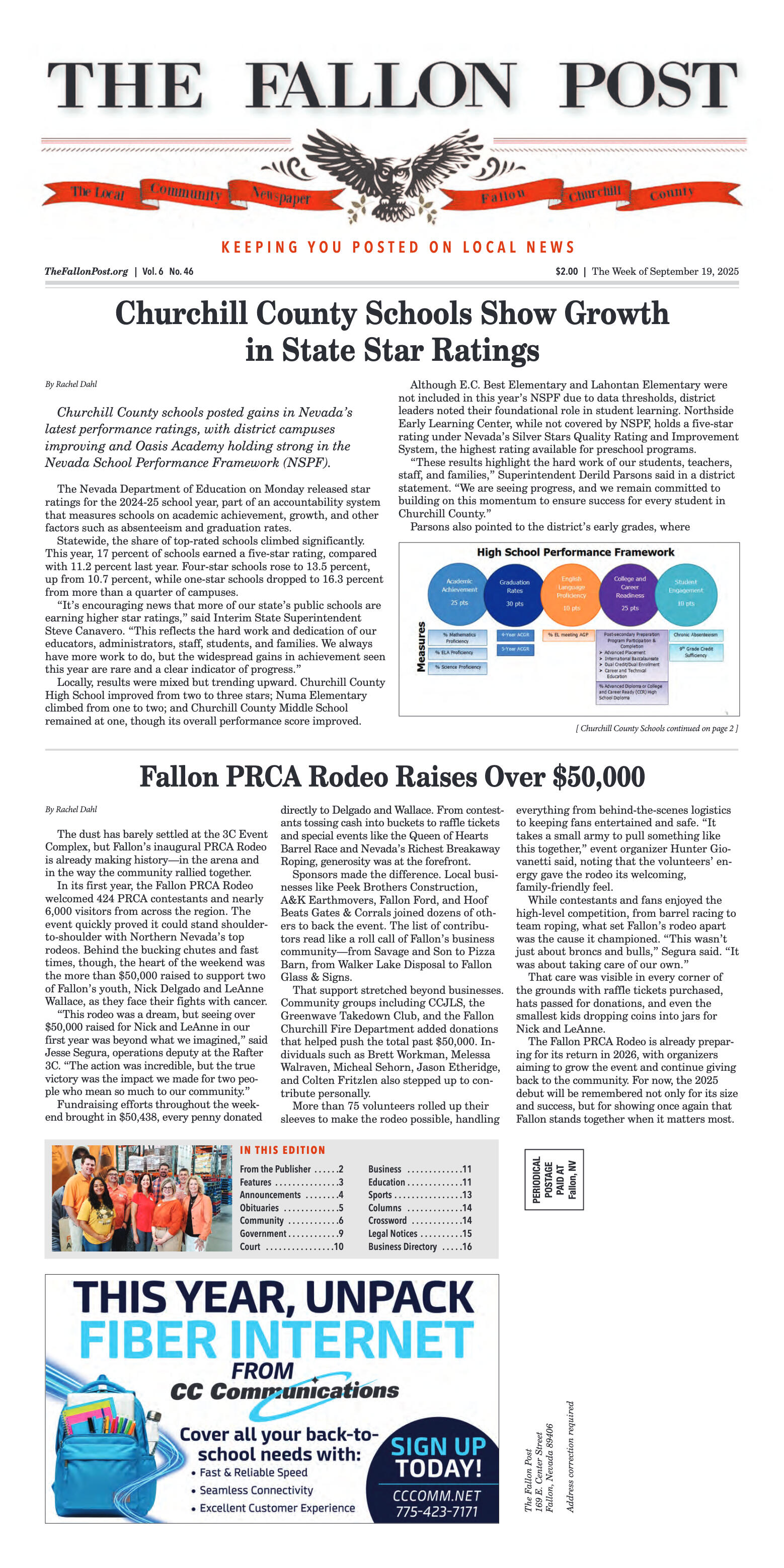 September 19, 2025 -Churchill County Schools Show  - page 1